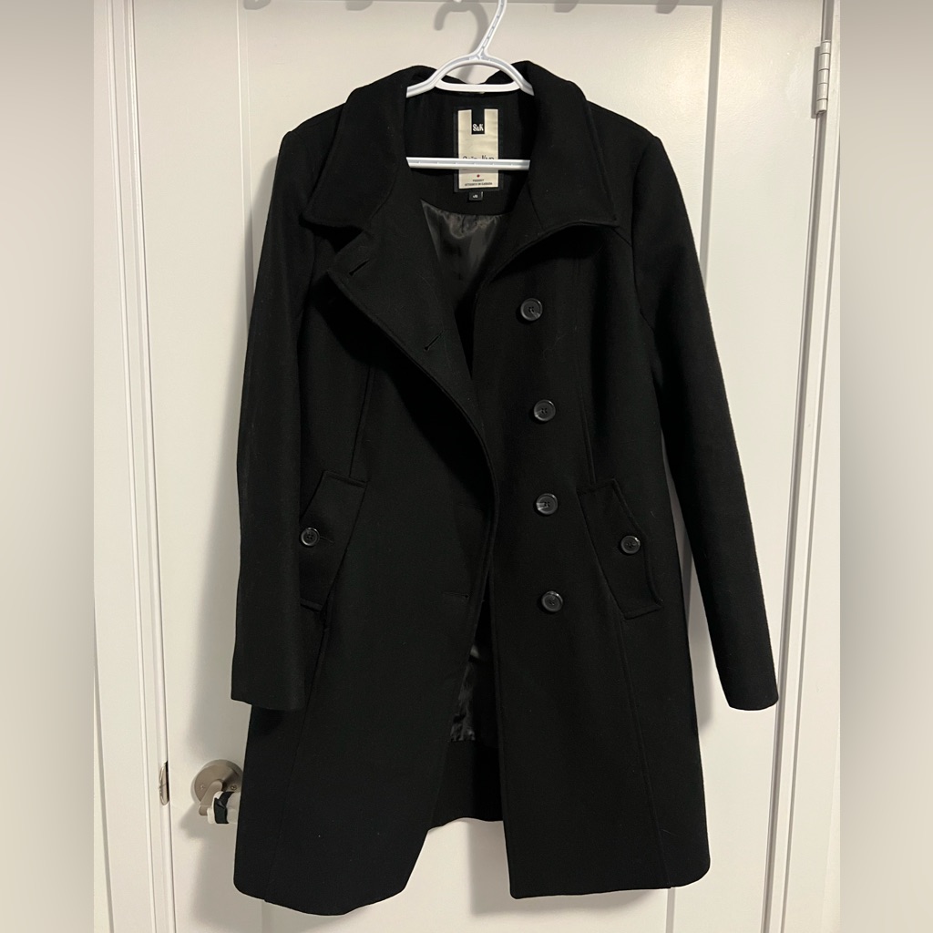 Soia & Kyo Wool Black Peacoat Made In Canada